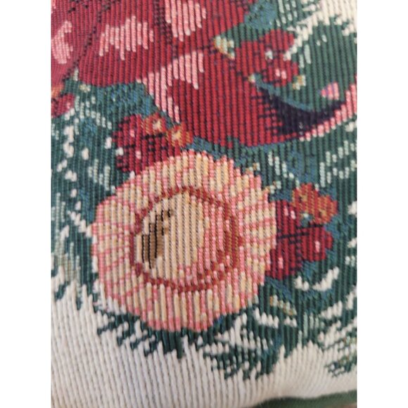 Needlepoint Tapestry Wreath Throw Pillow Nutcracker Angel Cardinal Christmas - Picture 11 of 13